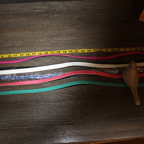 womens skinny faux leather dress belts lot of 6 - Picture 2 of 4